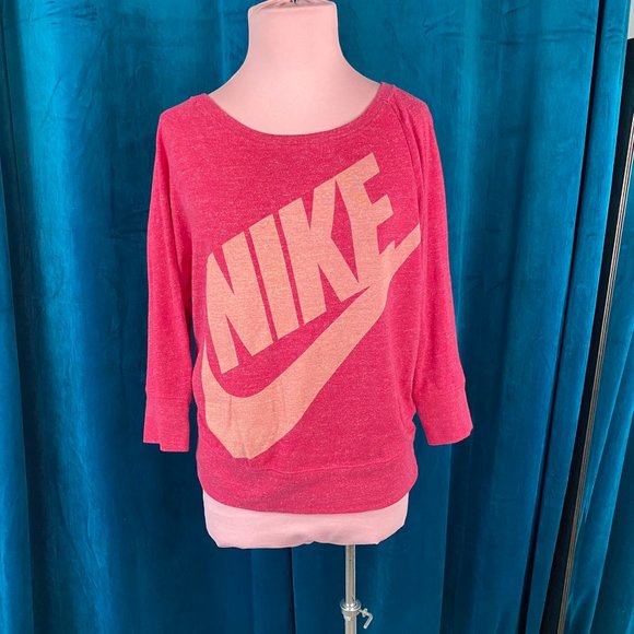 Nike Tops - Nike Swoosh Logo Graphic Pullover Sweatshirt Pink